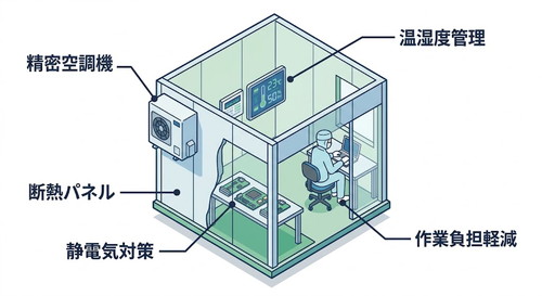 クリーンブースで温度・湿度はコントロールできる？